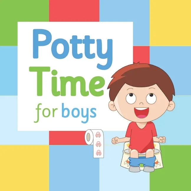 Potty Time for Boys paperback book cover with cartoon boy and title text
