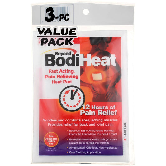 Beyond BodiHeat pain reliever heat pads, 3-pack value pack