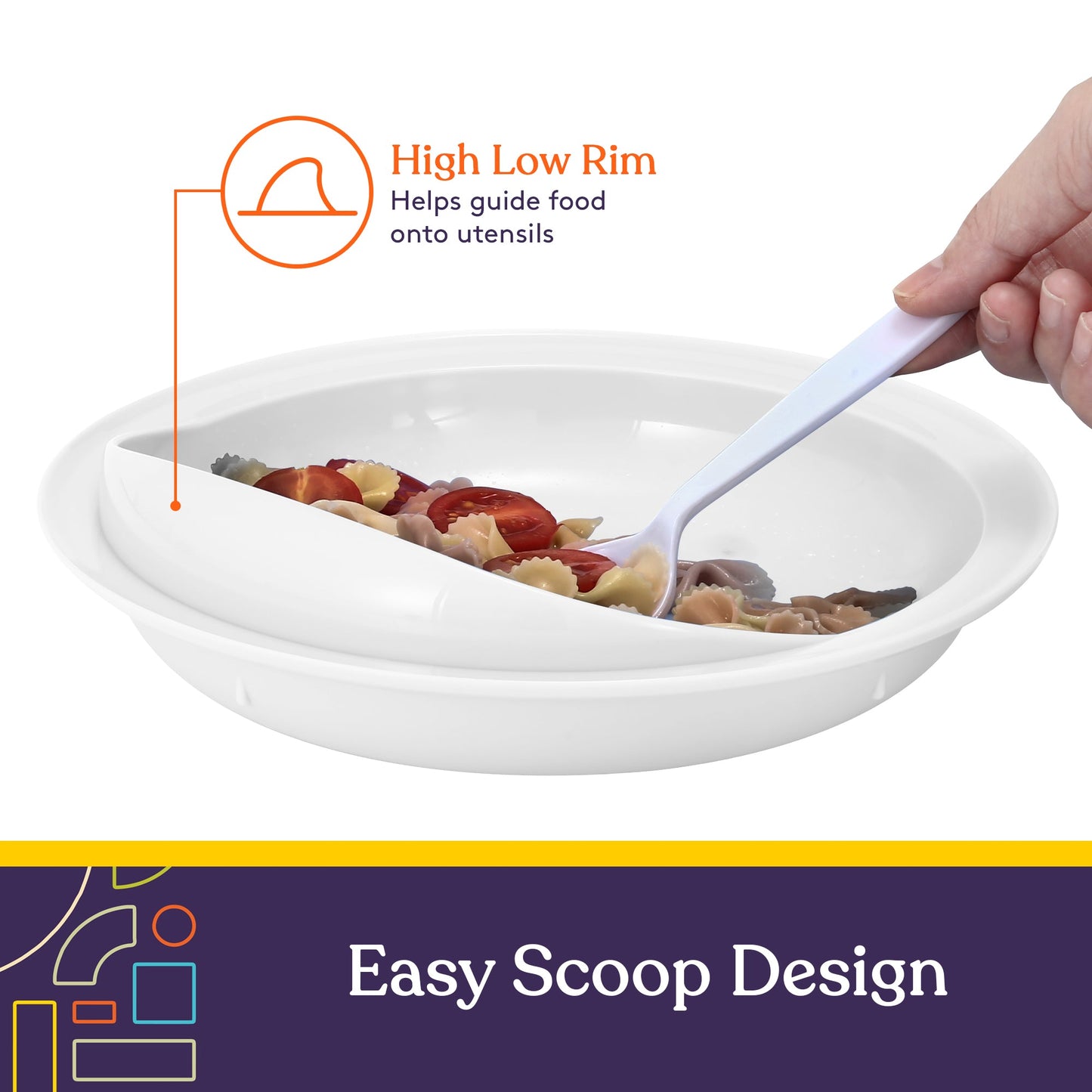 Spill-Proof Scoop Plates – White (2 Pack) Special Supplies