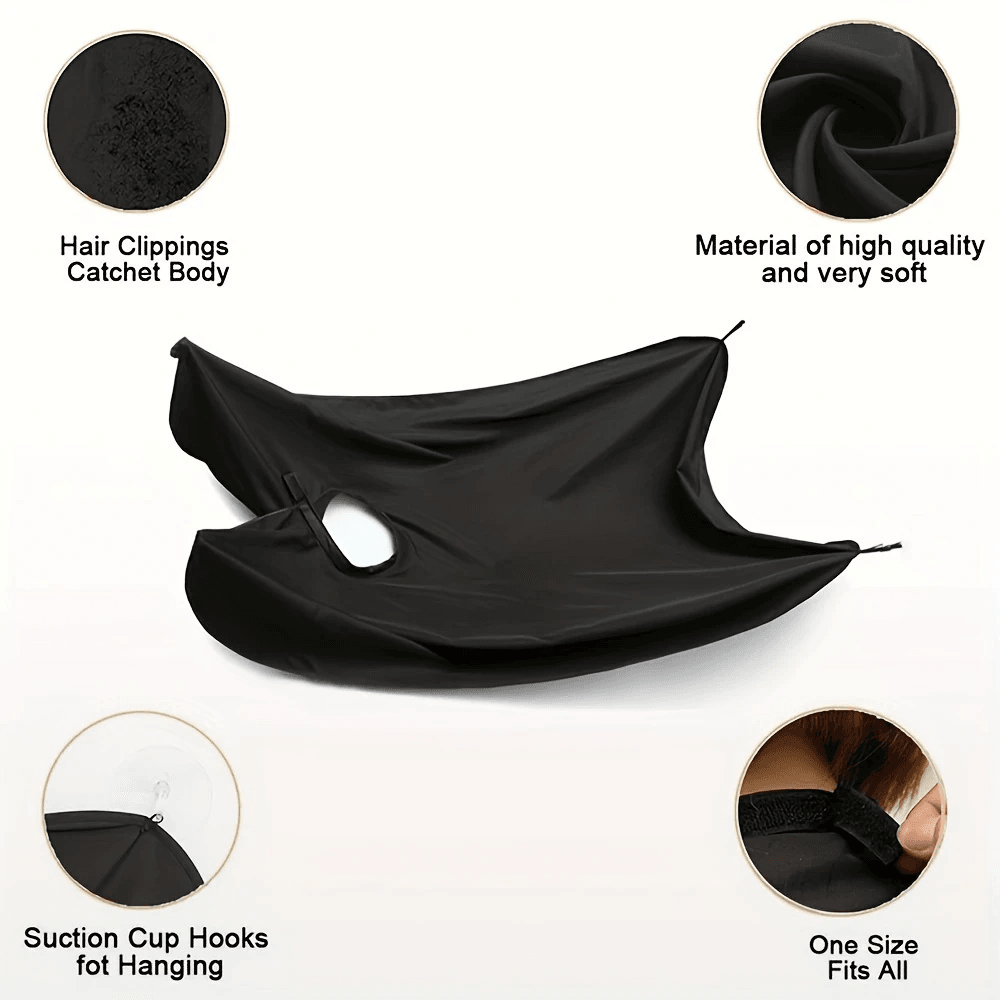 Men's Beard Shaving Apron – Hair Catcher Bib & Shaving Organizer, Easy Bathroom Cleanup, Grooming Gift for Him