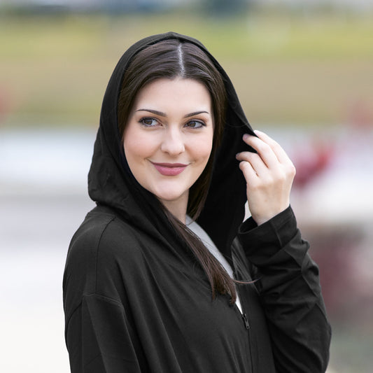 Rise Up and Recover - Mastectomy Breast Cancer Zip Up Hoodie Jacket with Drain Pockets