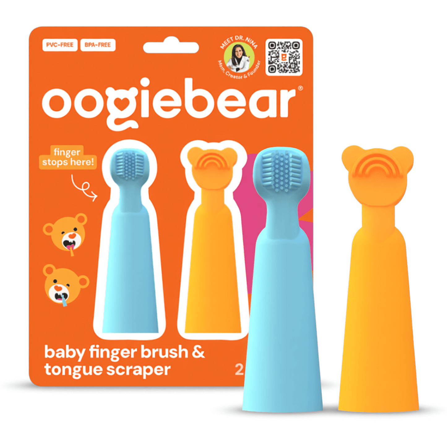baby finger brush and tongue scraper oogiebear