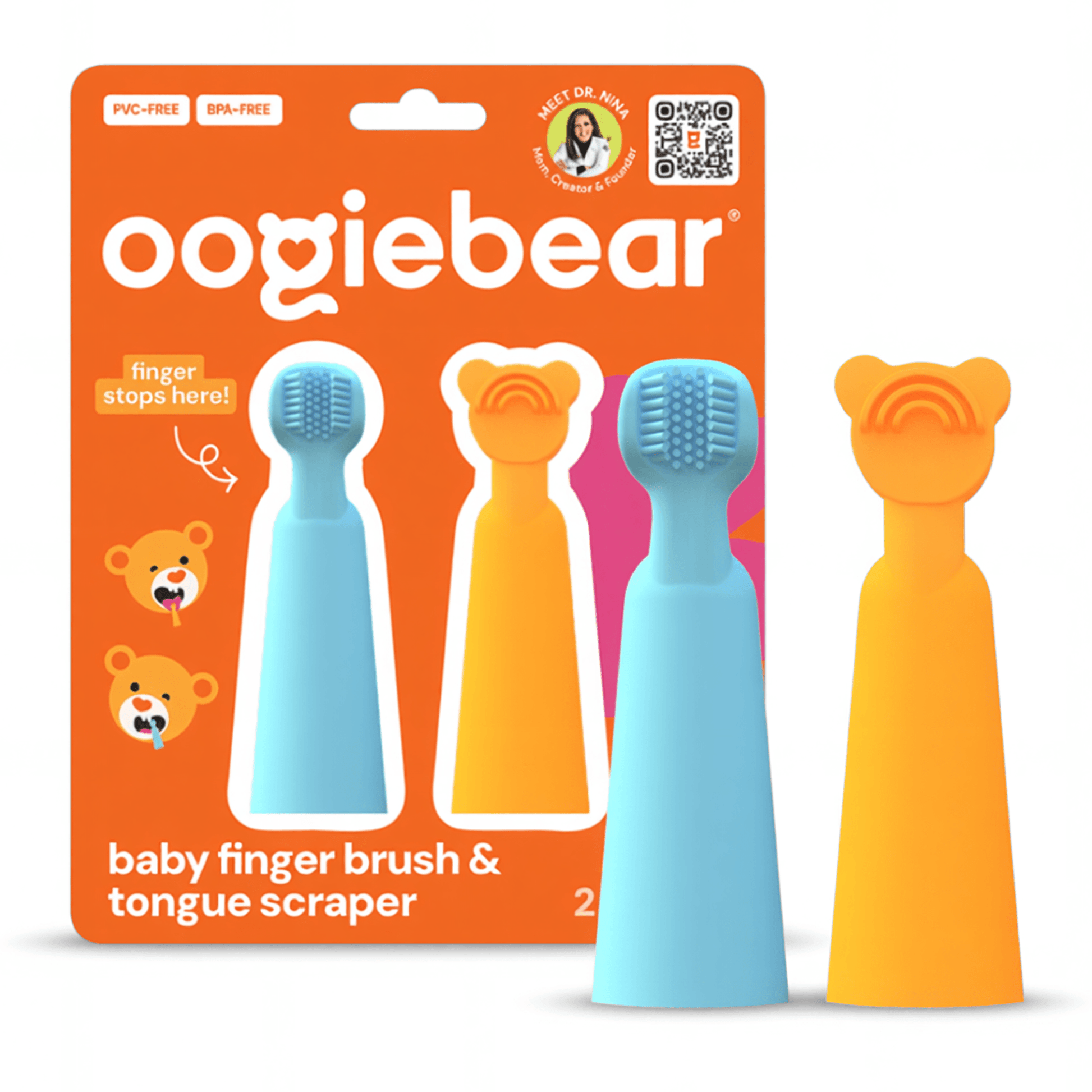 baby finger brush and tongue scraper oogiebear