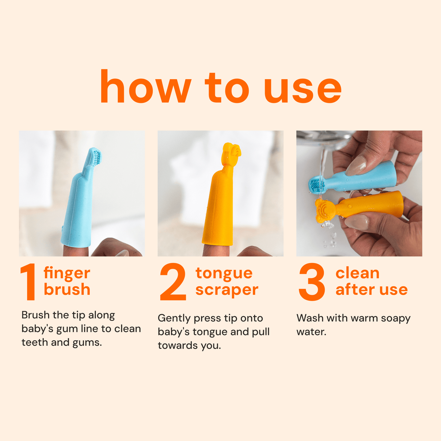 baby finger brush and tongue scraper oogiebear