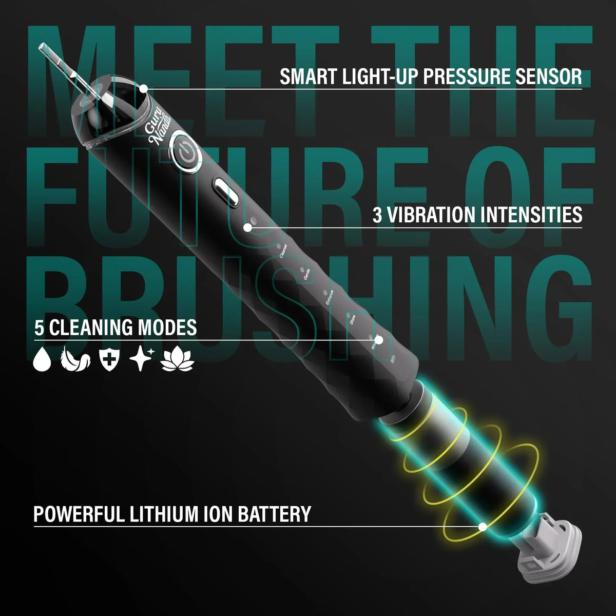 Electric toothbrush handle with LED indicator lights and illuminated pressure sensor button