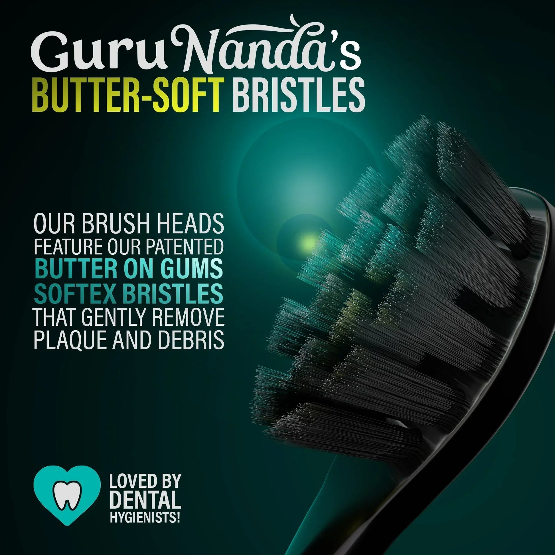Electric toothbrush brush head with soft bristles on a dark handle