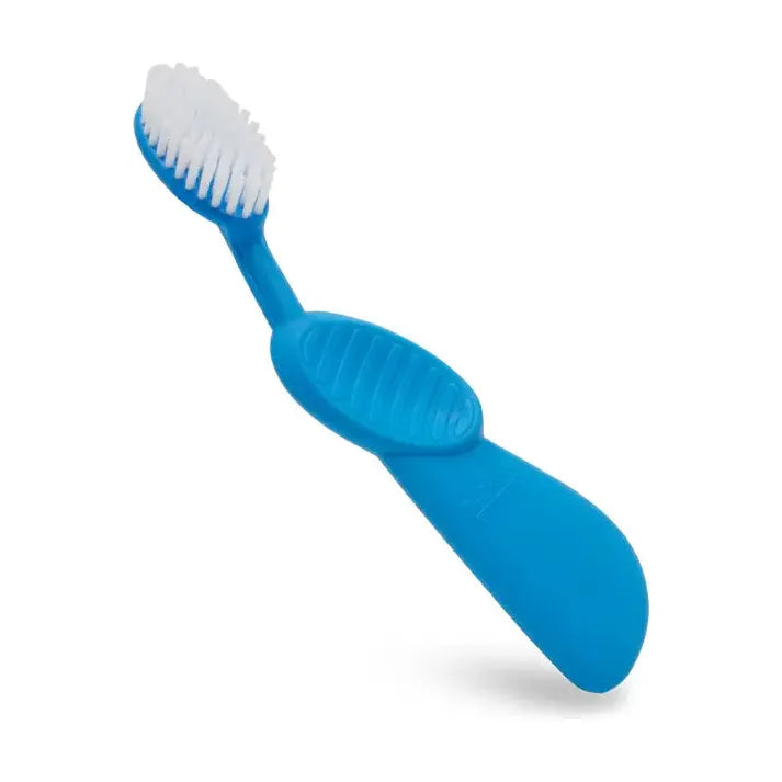 Radius Flex soft right-hand toothbrush, blue handle with white bristles