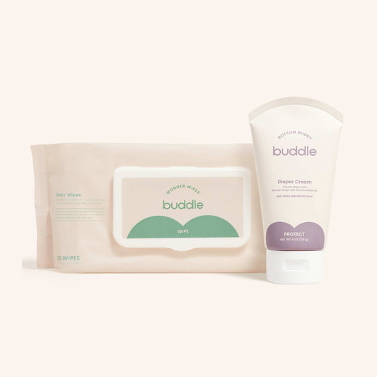 Baby wipes and diaper cream bundle with buddle wipe pack and protect cream tube