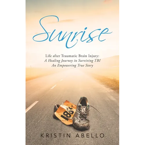 Paperback book with sunrise title, road scene and pair of sneakers on cover.