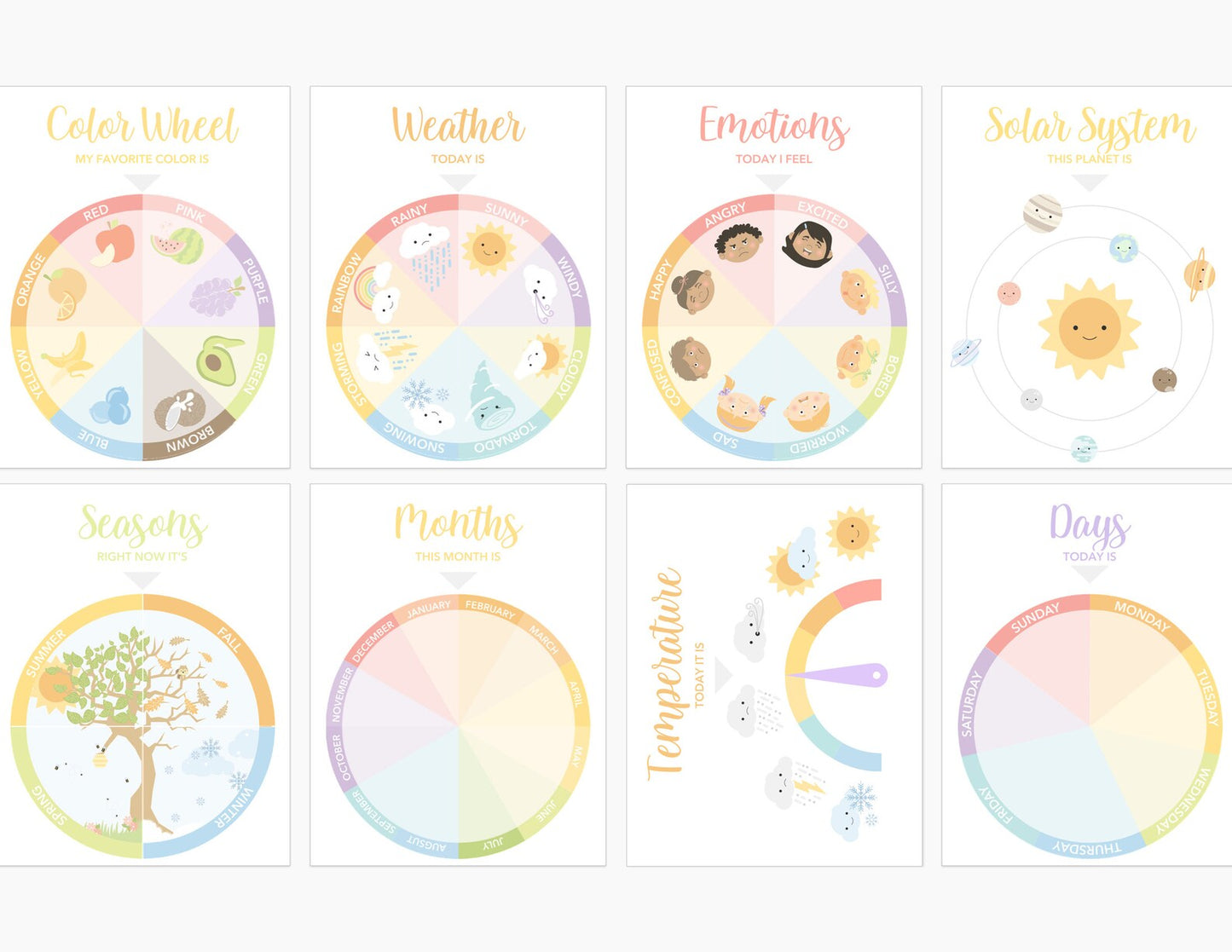 Learning Wheel Spinner Printable Dramatic Play