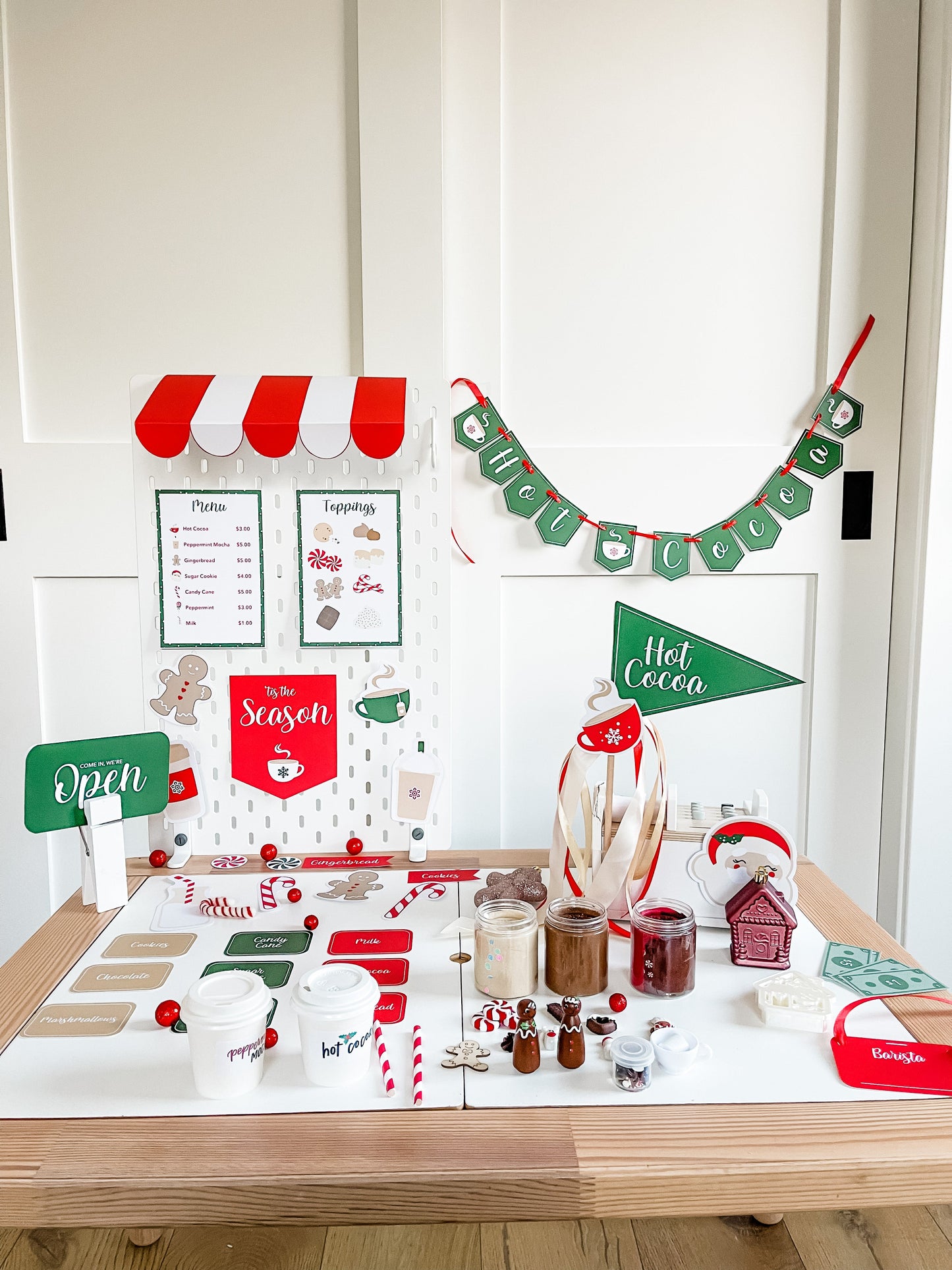 Red & White Hot Cocoa Dramatic Play Printables