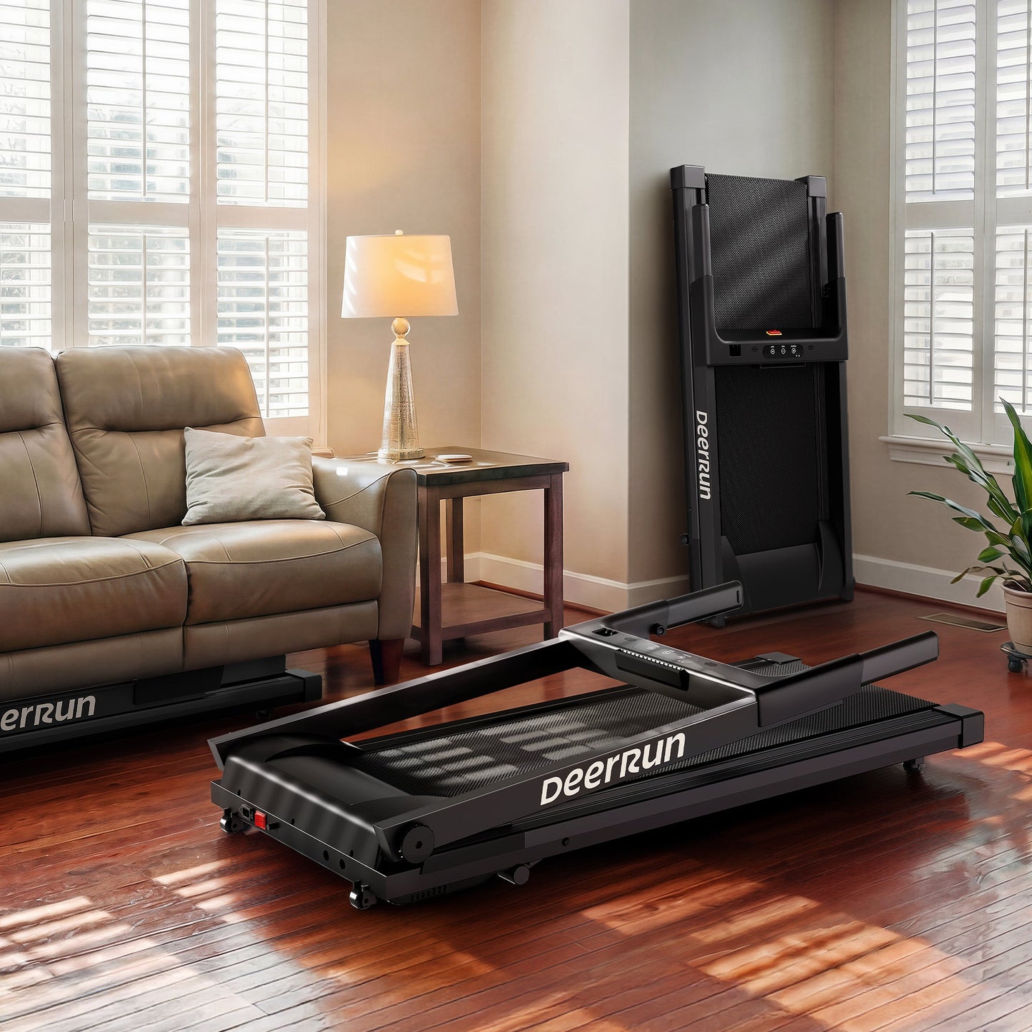 DeerRun All-New 2026 A1 Pro Move+ Smart Foldable Treadmill with 6% Incline & NFC | 350 lbs, 10 mph, Black DeerRun®