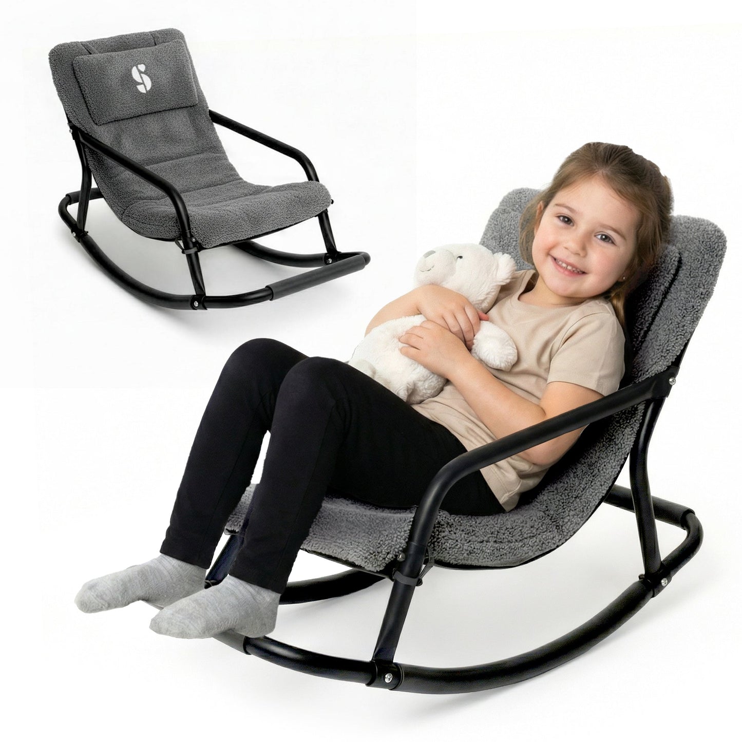 Special Supplies Sensory Rocking Chair for Kids - Comfortable Kids Rocker- Versatile Floor Chair with Soft Fabric and Stability for Playroom, Bedroom, or Nursery (Ages 3+)