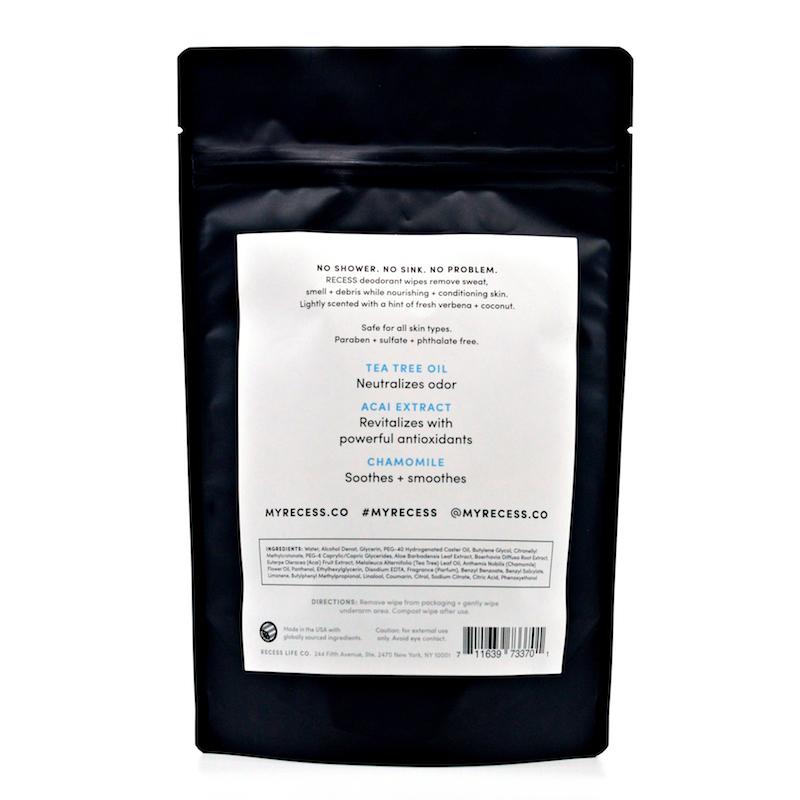 Black packaging with a white label containing text and branding on a white background