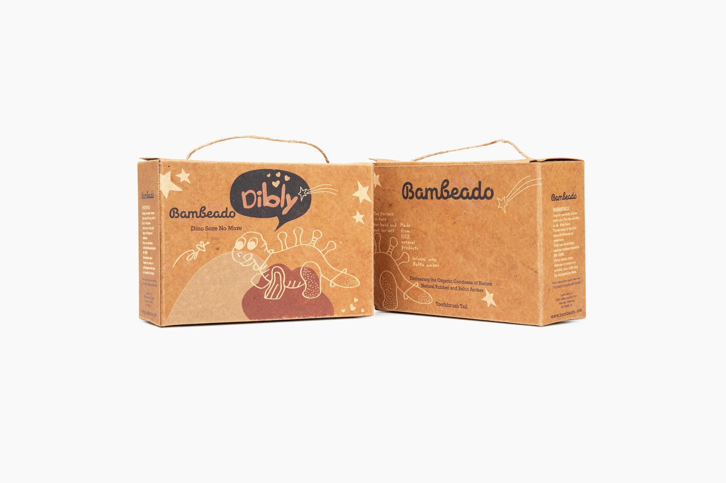 Brown cardboard packaging with 'Dibly' branding on a white background