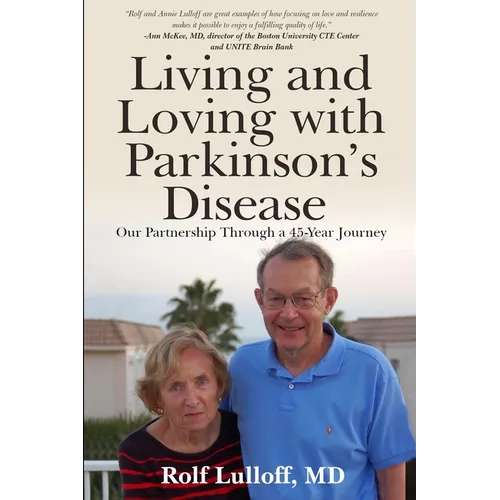 Paperback book cover for "Living and Loving with Parkinson's Disease" with two people