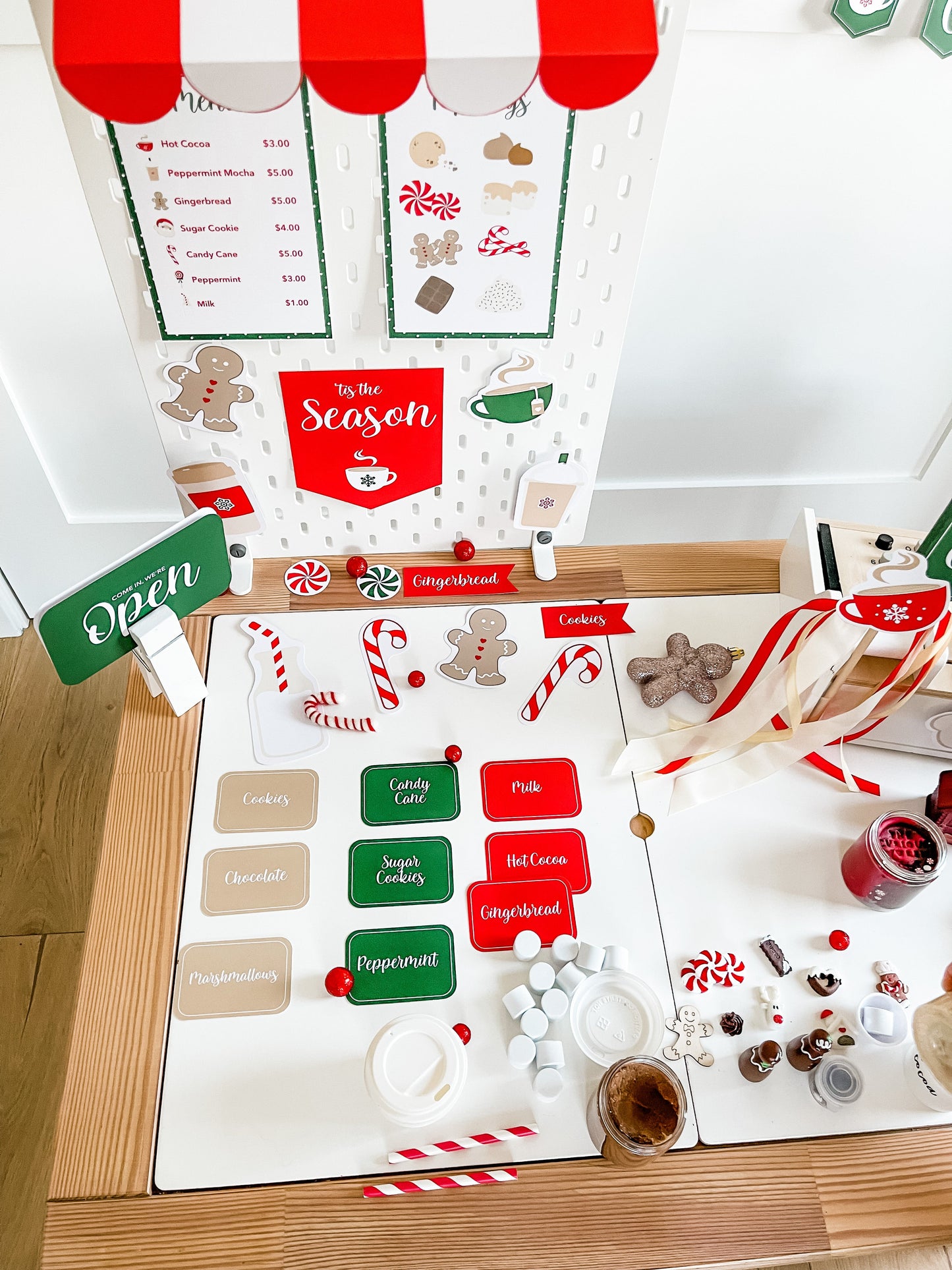 Red & White Hot Cocoa Dramatic Play Printables
