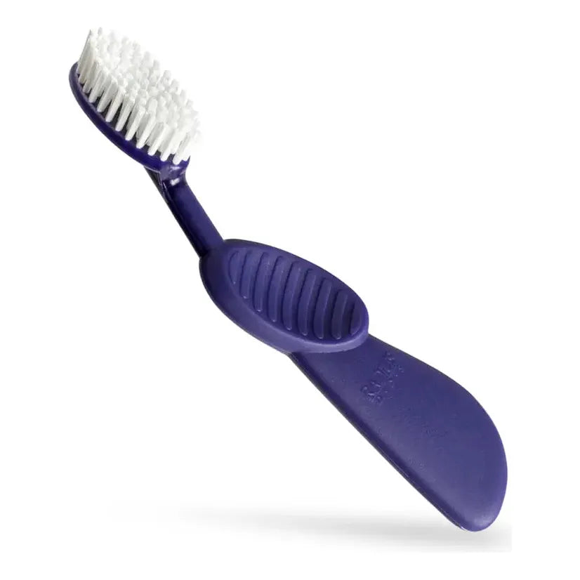 Radius Flex soft right-hand toothbrush, purple handle with white bristles