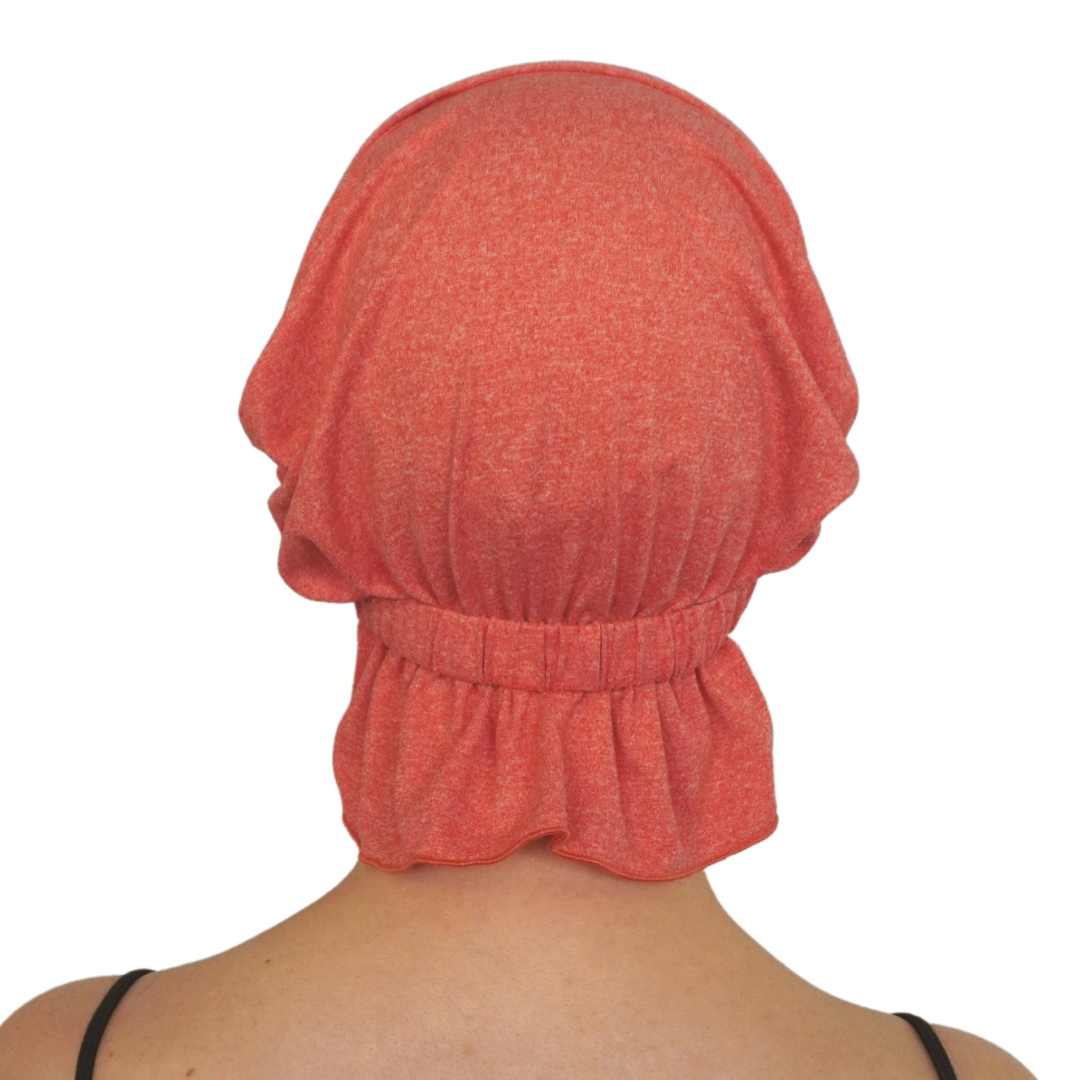 FRANCIS CHEMOBEANIE® coral knit beanie with gathered back band and short tail