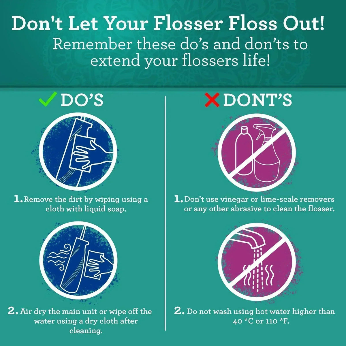 Oral care do’s and don’ts infographic for flossing tips