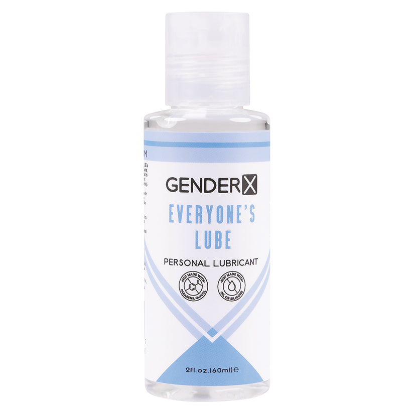 Gender X personal lubricant bottle, 2 fl oz, blue/white label