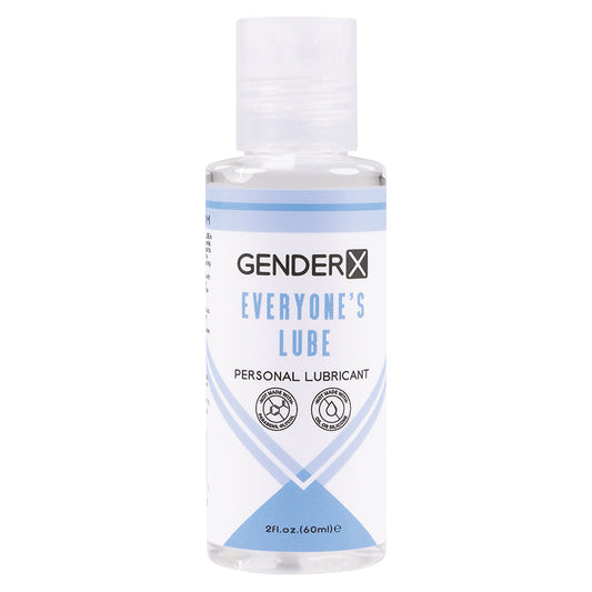 Gender X personal lubricant bottle, 2 fl oz, blue/white label