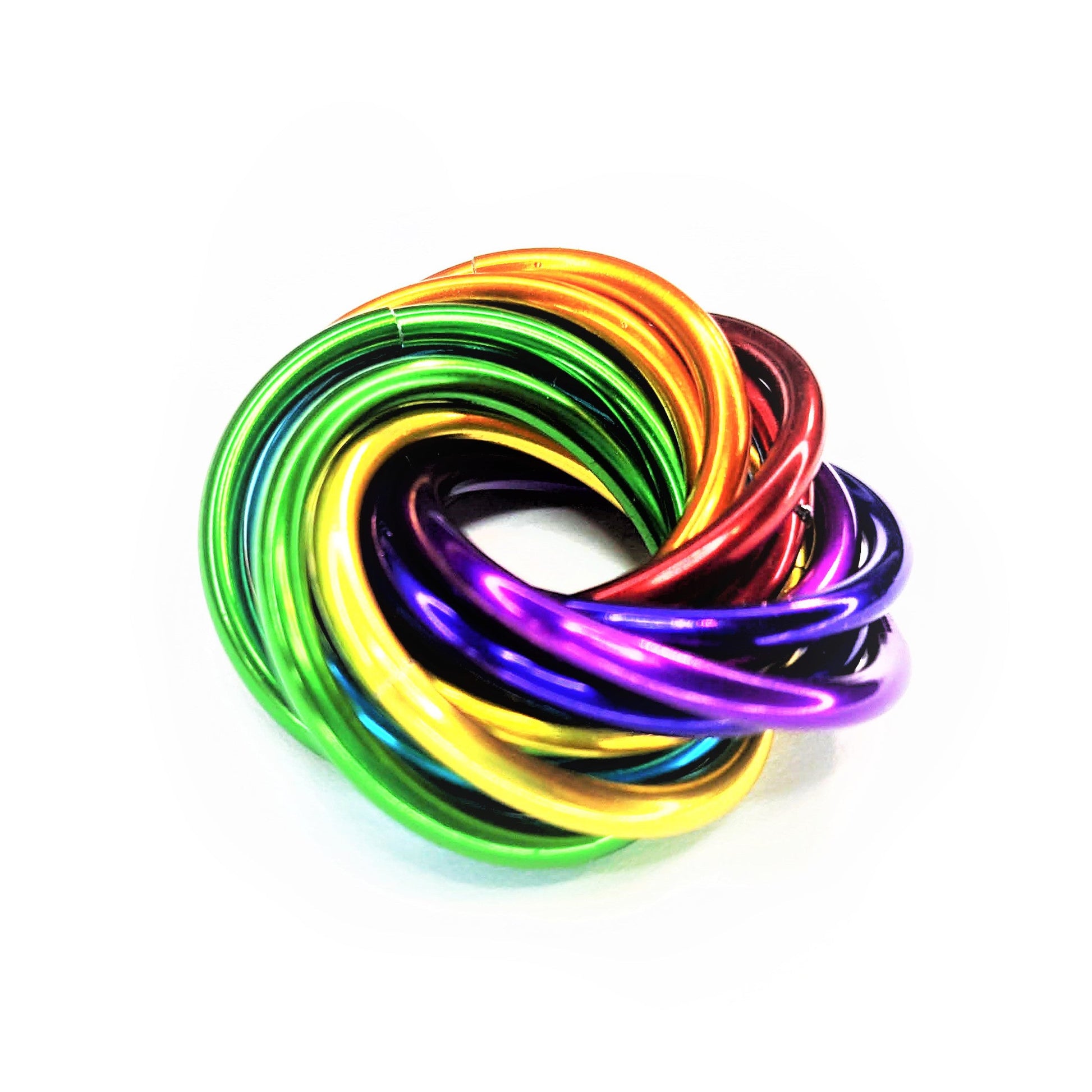 Möbii® RAINBOW Collection: Shiny Multicolor Fidget Stress Balls Steel Lynx