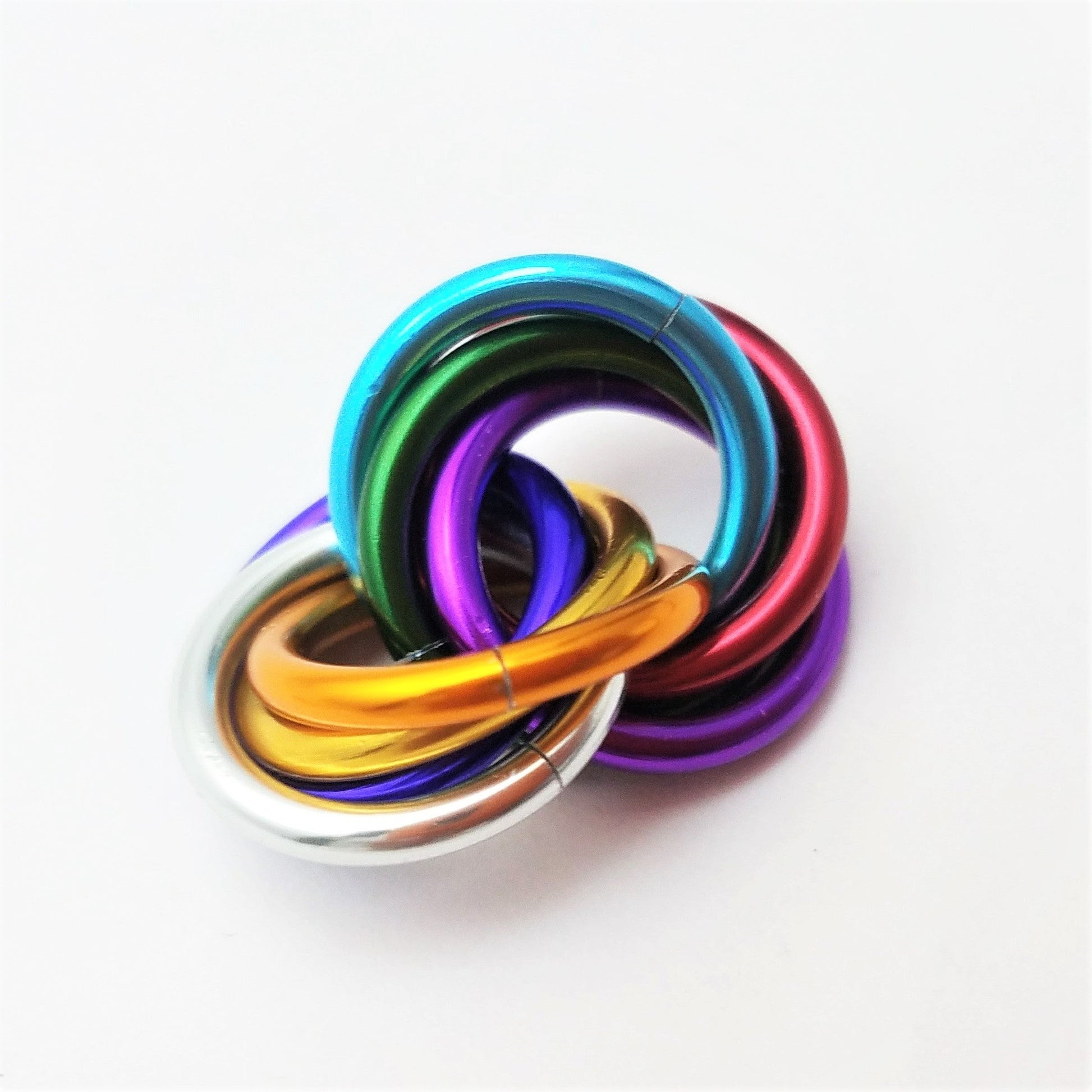 Möbii® MULTICOLOR Fidget Ball: Quiet Mobius ADHD Relaxing Stim Toy Tool for Home Travel Office or Desk Steel Lynx
