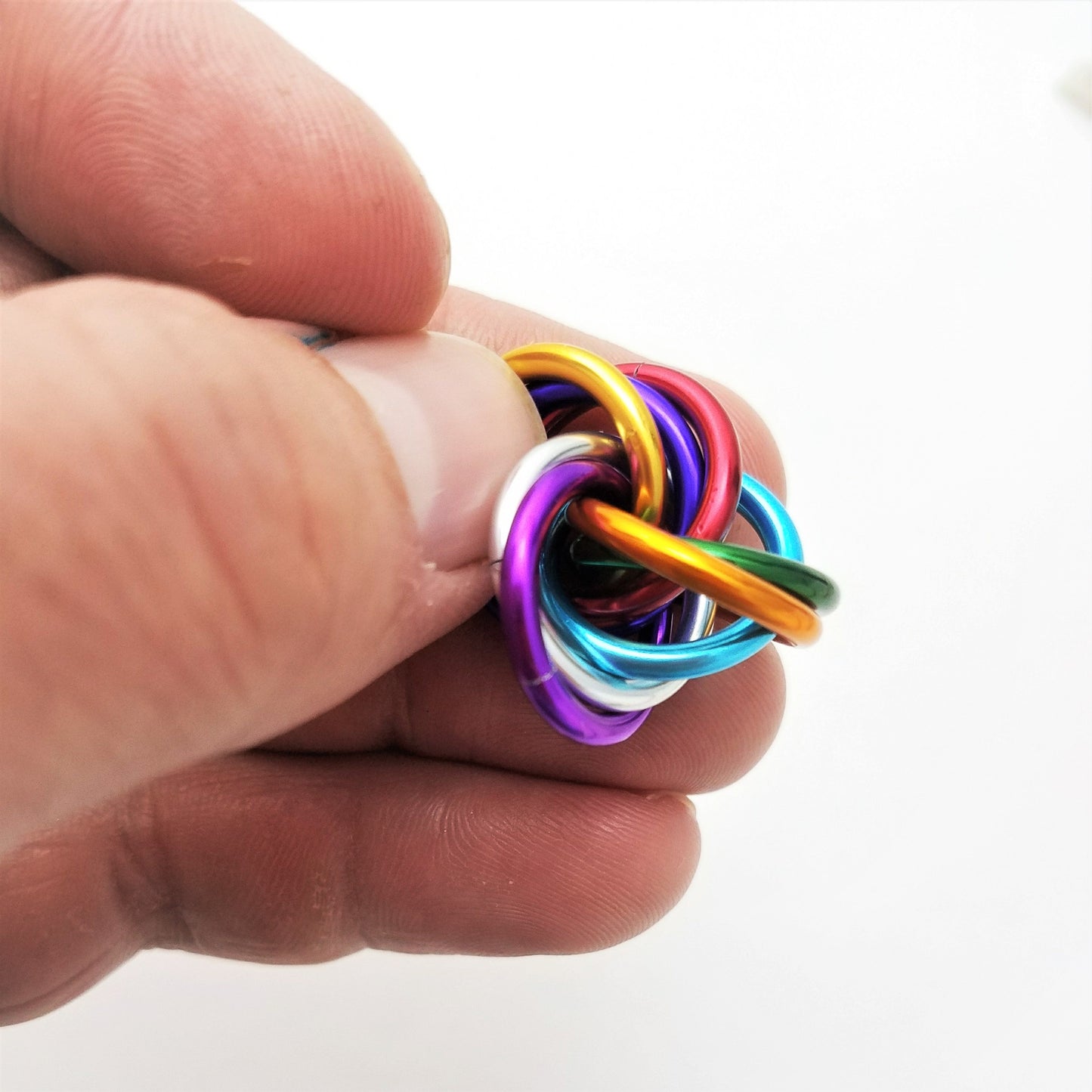 Möbii® MULTICOLOR Fidget Ball: Quiet Mobius ADHD Relaxing Stim Toy Tool for Home Travel Office or Desk Steel Lynx