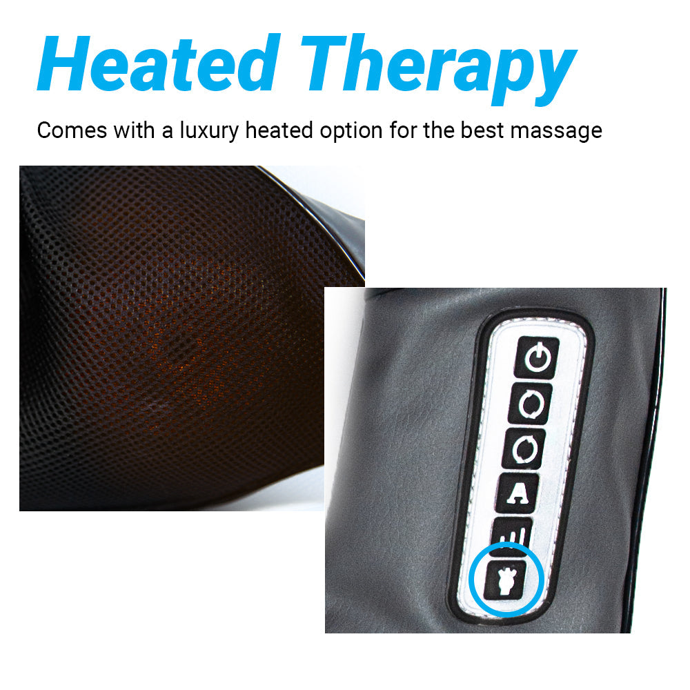 Heated shiatsu neck and back massager control panel with power button
