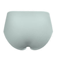 Pale green high-waist brief with smooth front and wide waistband.