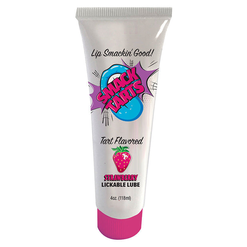 Smack Tarts lickable lube tube, strawberry flavored, 4 oz, white with purple trim