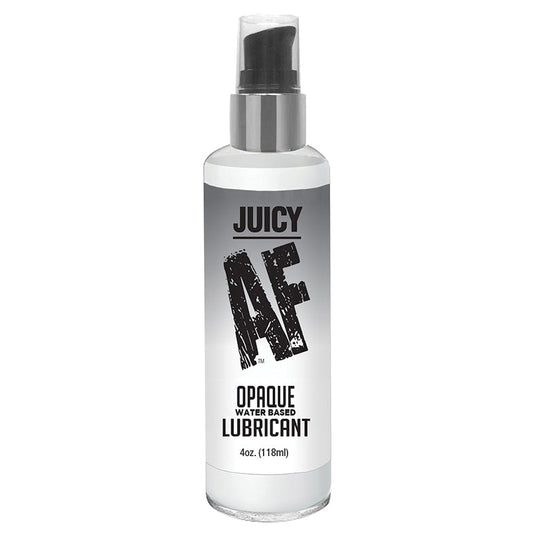 Juicy AF opaque water-based lubricant bottle, 4 oz (118 ml), with pump cap