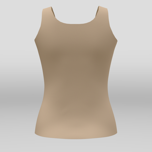 Nude reversible cami with wide scoop neckline and thin shoulder straps