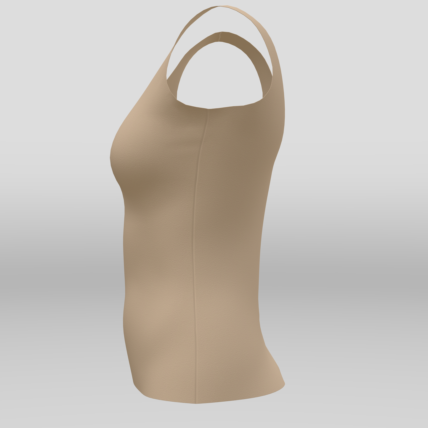 Nude reversible cami with angled hem and contrasting neckline trim