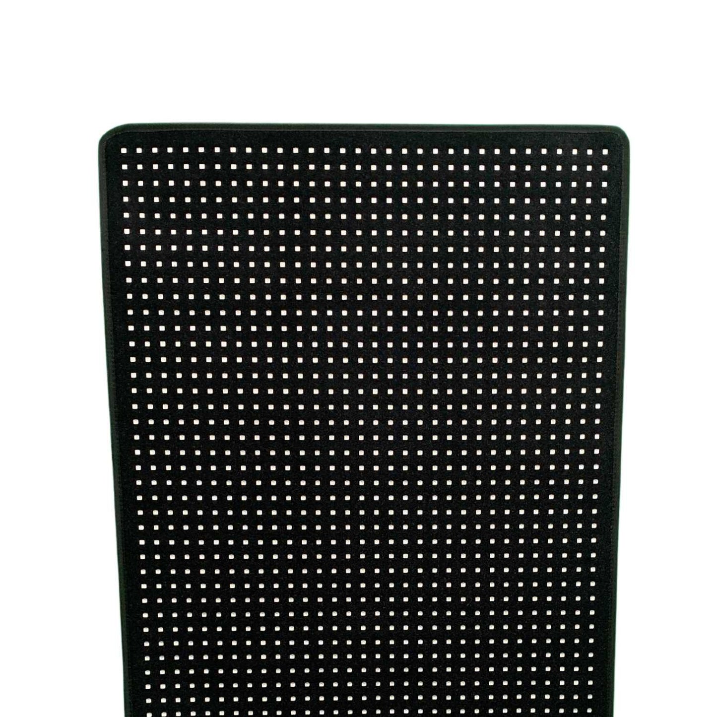 Close-up of black LED therapy pad front with white dotted LED grid