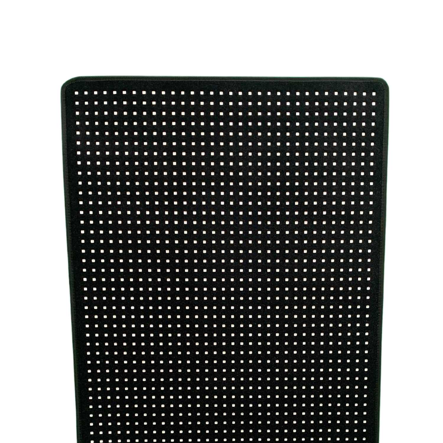 Close-up of black LED therapy pad front with white dotted LED grid