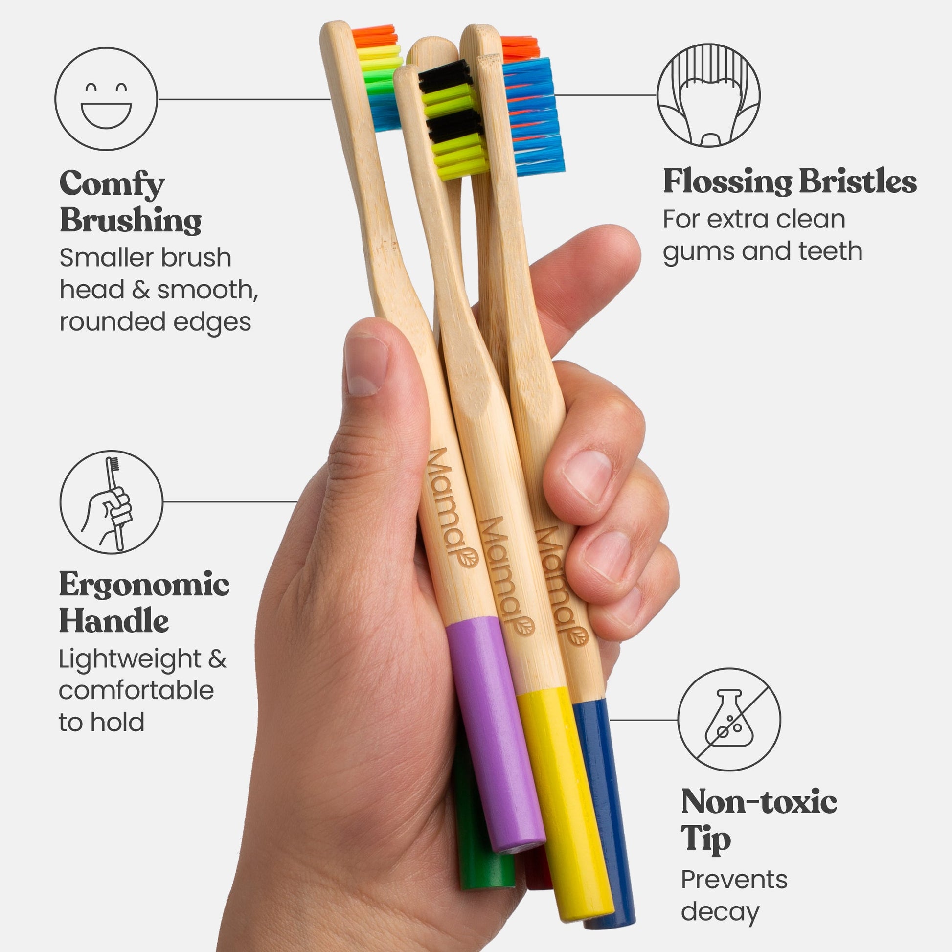 Bamboo Toothbrushes 5-Pack MamaP