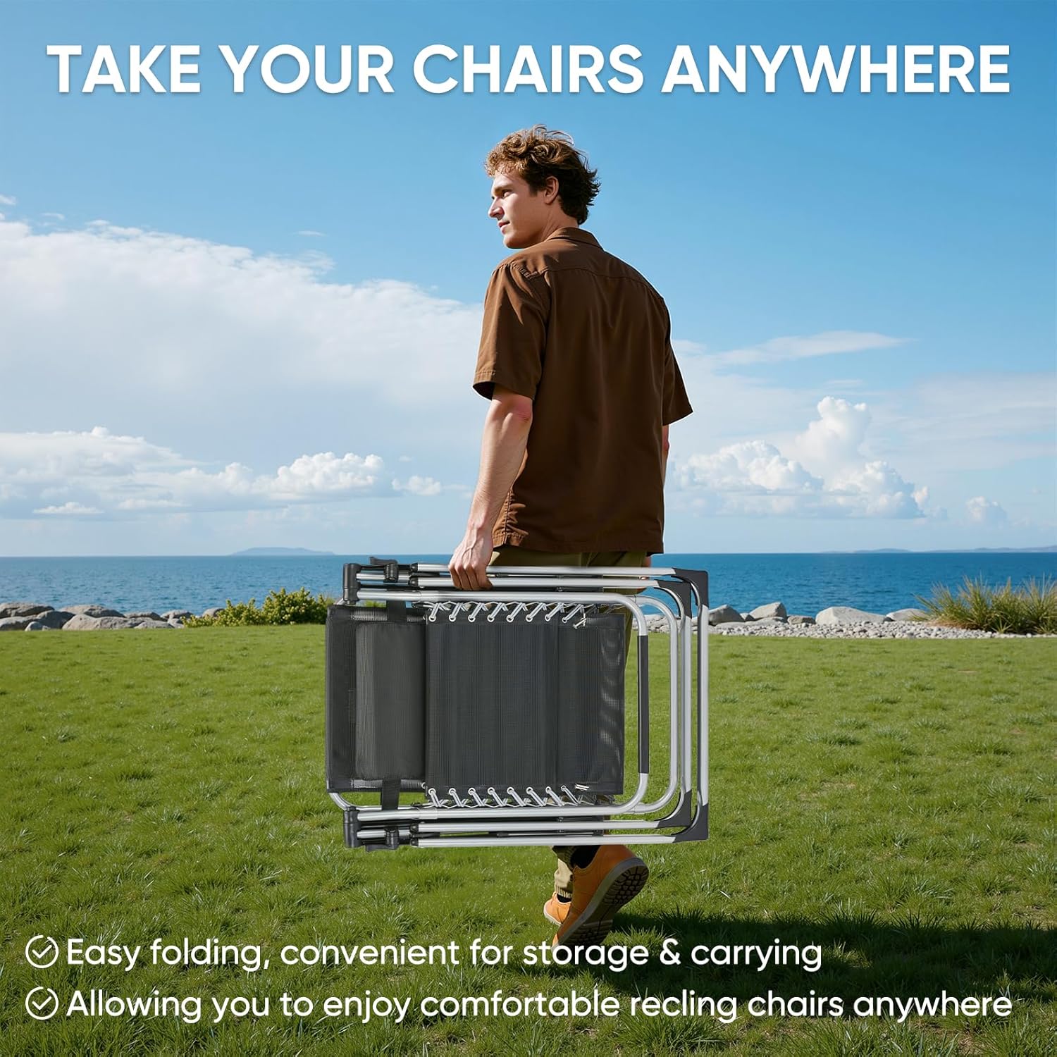 Zero Gravity Recliner Chair Foldable Patio Lounge w/Cup Holder & Cushion 2Dropme