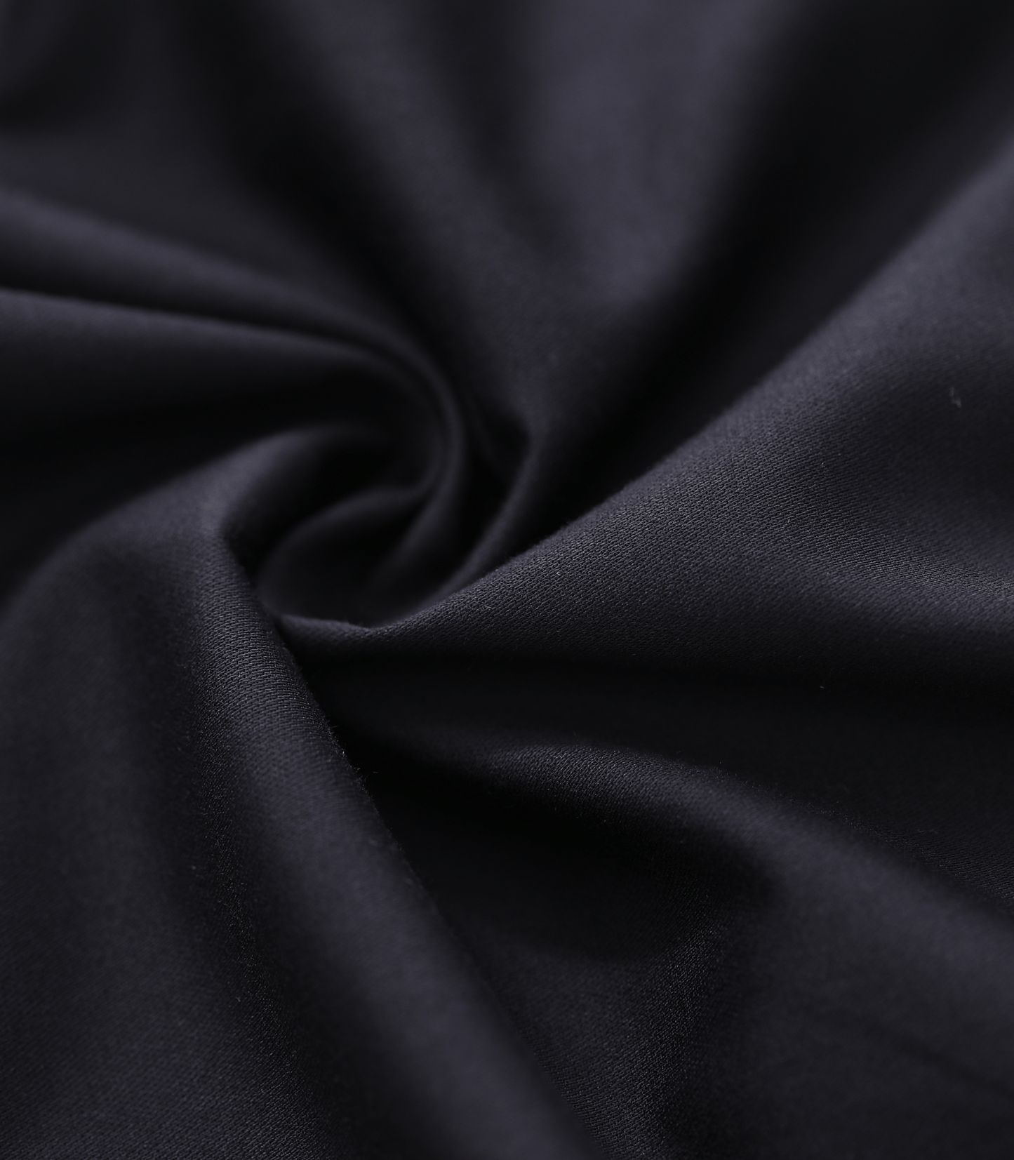Close-up of dark black fabric with folds