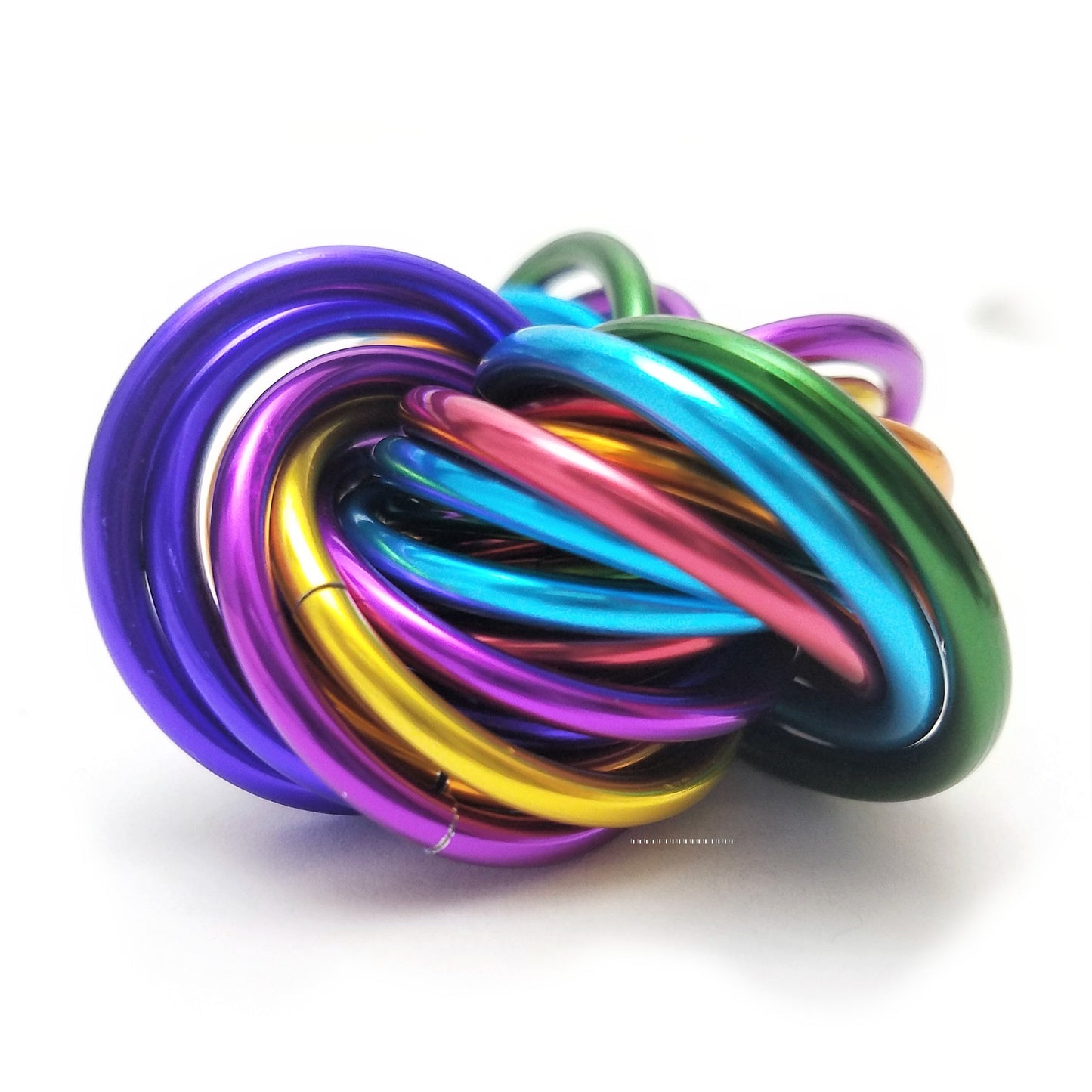 Möbii® MULTICOLOR Fidget Ball: Quiet Mobius ADHD Relaxing Stim Toy Tool for Home Travel Office or Desk Steel Lynx