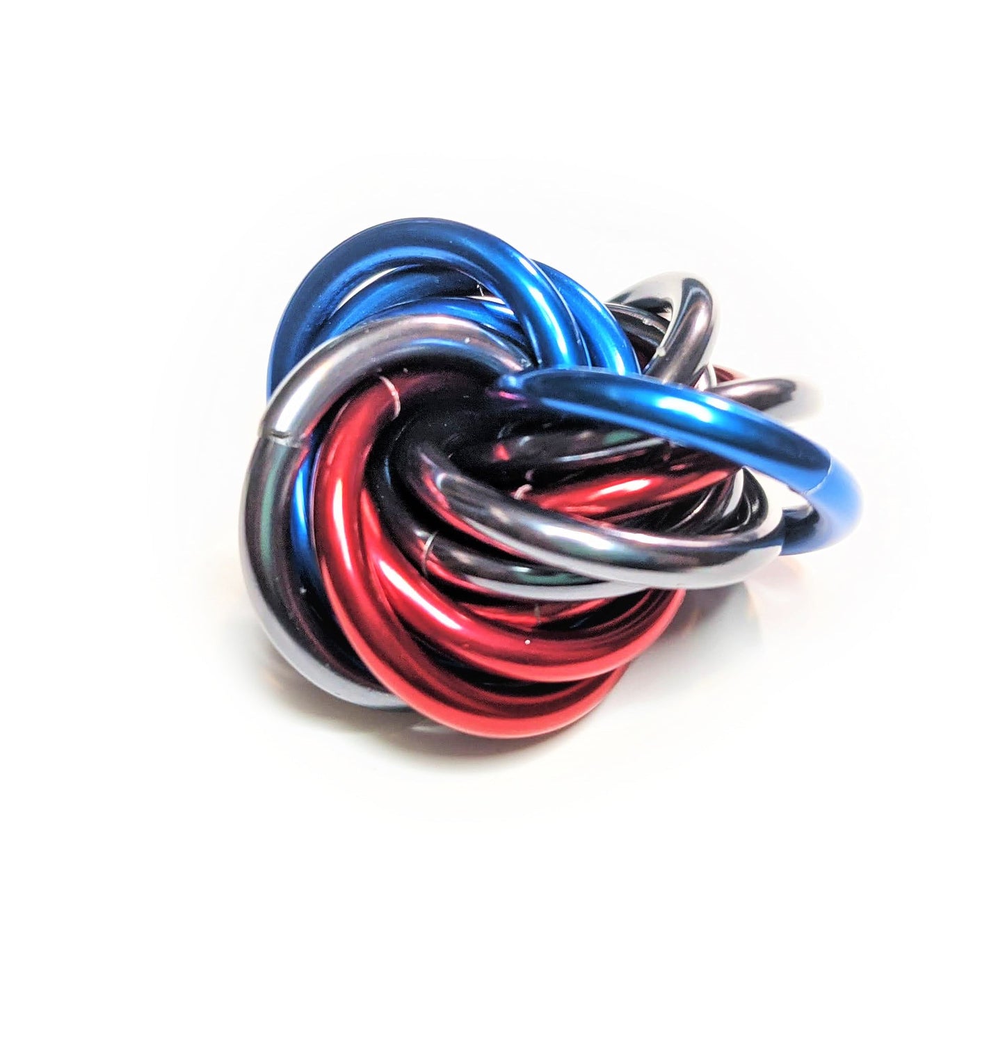 Möbii® MULTICOLOR Fidget Ball: Quiet Mobius ADHD Relaxing Stim Toy Tool for Home Travel Office or Desk Steel Lynx