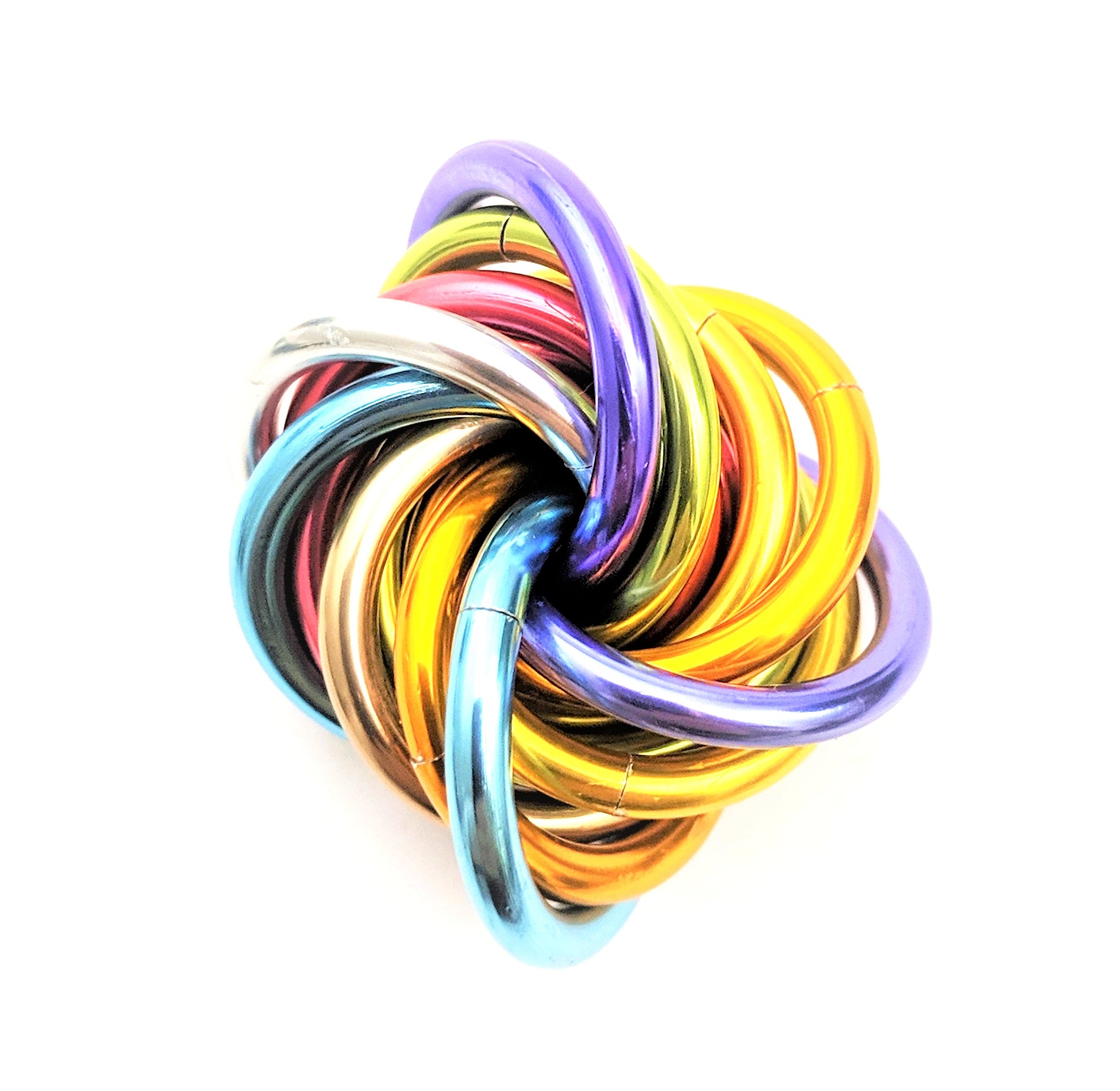 Möbii® RAINBOW Collection: Shiny Multicolor Fidget Stress Balls Steel Lynx