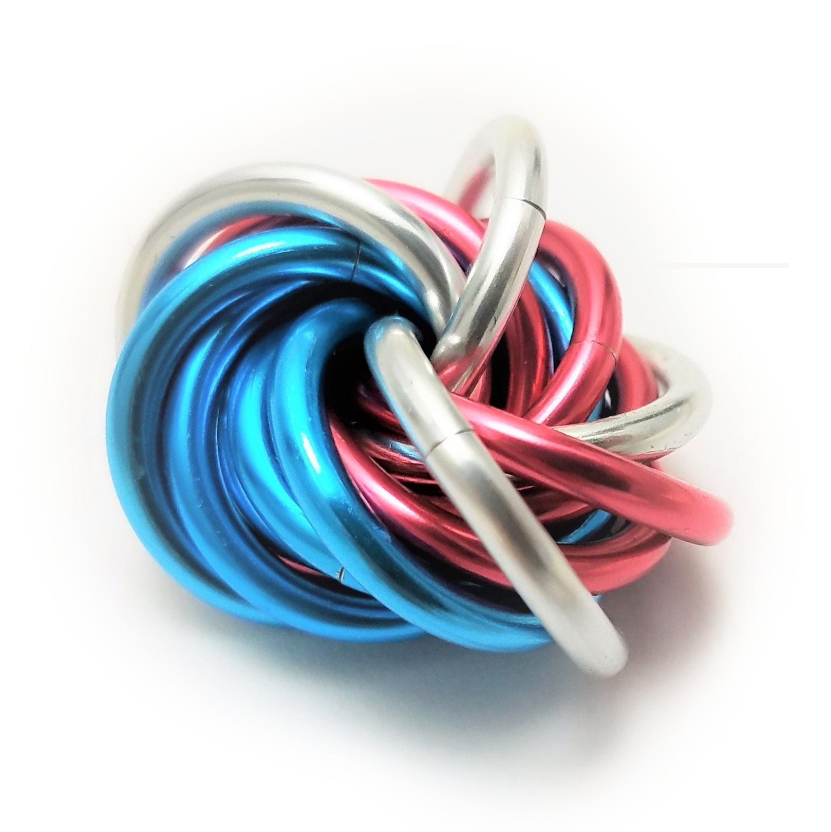 Möbii® MULTICOLOR Fidget Ball: Quiet Mobius ADHD Relaxing Stim Toy Tool for Home Travel Office or Desk Steel Lynx