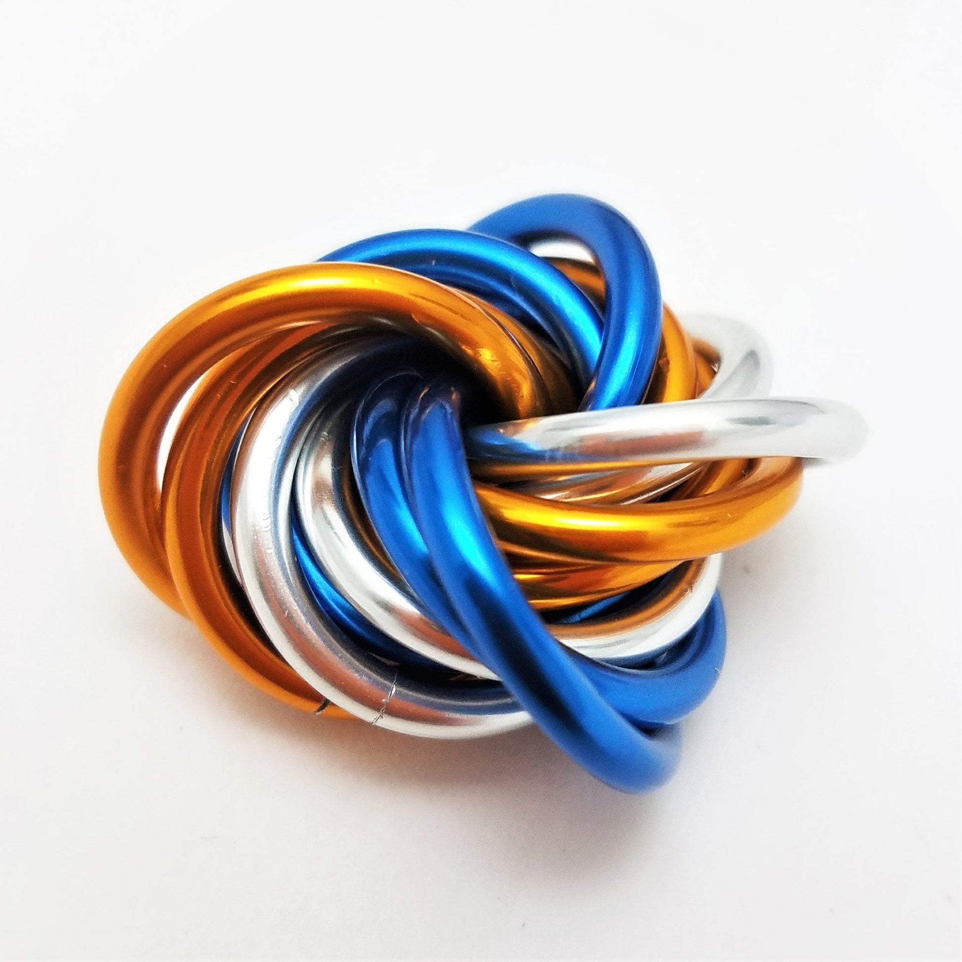 Möbii® MULTICOLOR Fidget Ball: Quiet Mobius ADHD Relaxing Stim Toy Tool for Home Travel Office or Desk Steel Lynx