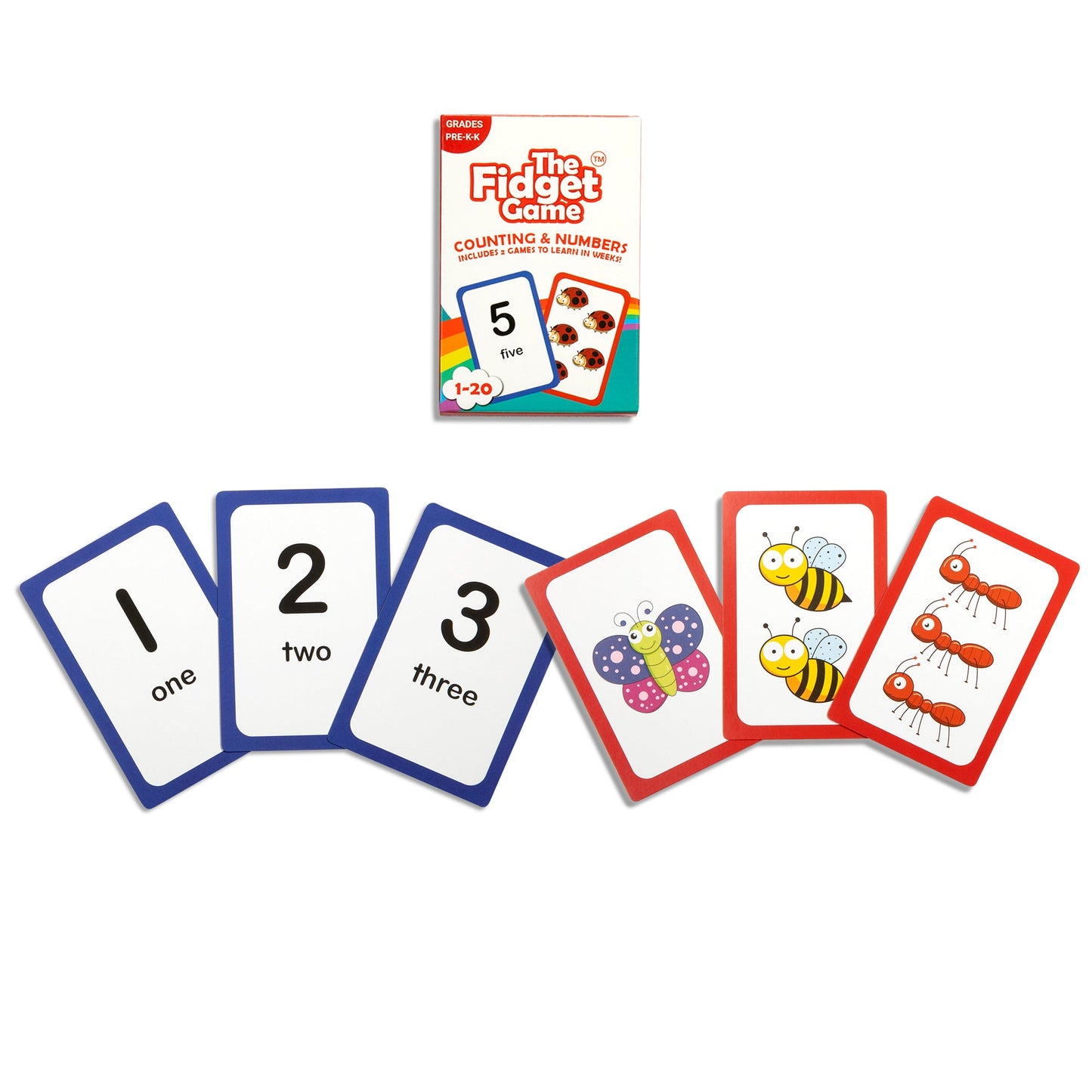 Counting & numbers card pack: number cards 1–5 with animal pictures