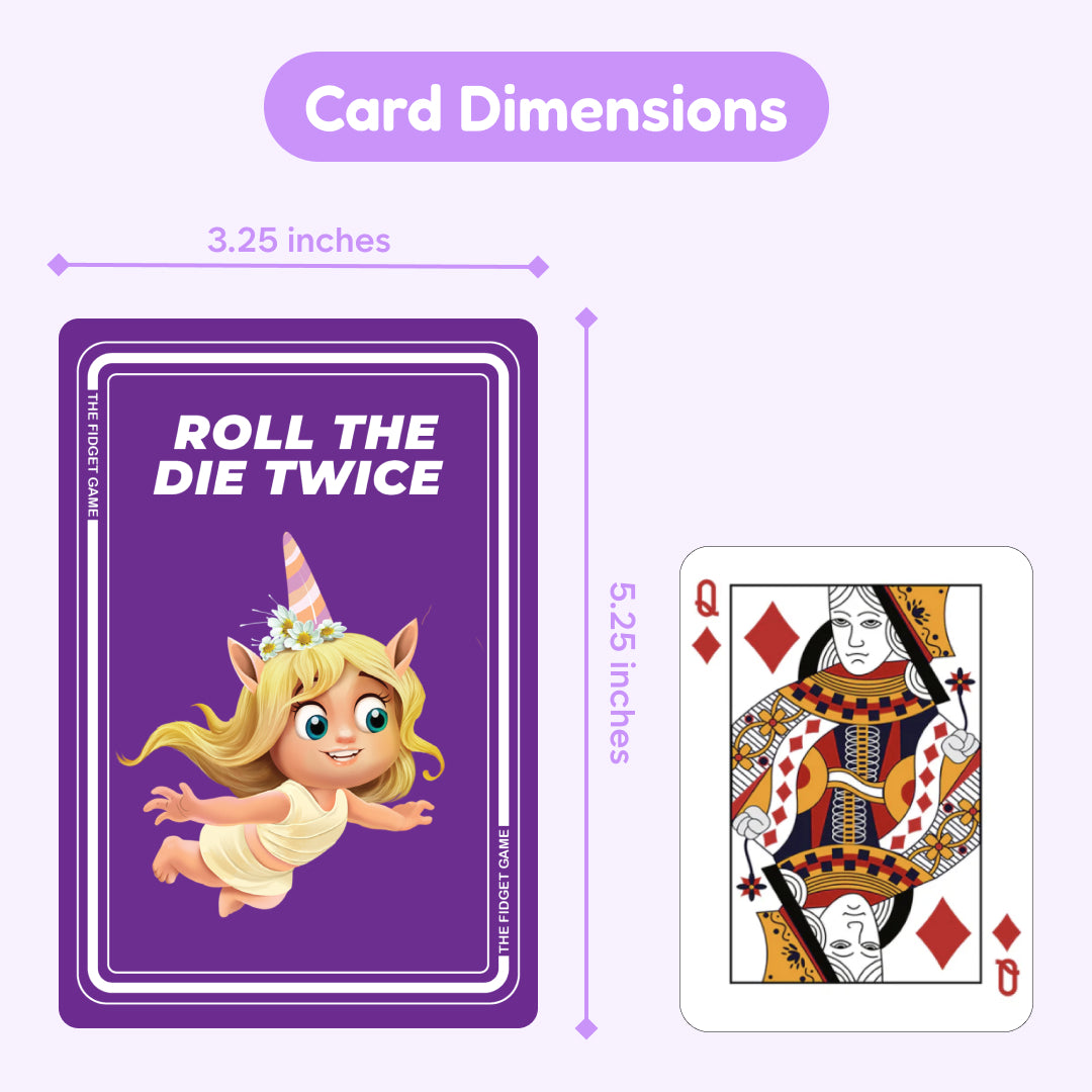 Multiplication flashcard with “Roll the die twice” text and character artwork