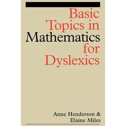 Paperback book with beige cover titled Basic Topics in Mathematics for Dyslexics