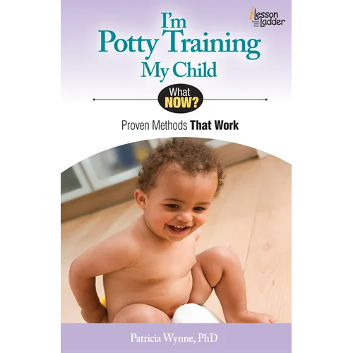 Paperback potty training book cover with smiling toddler, Lesson Ladder logo, Patricia Wynne
