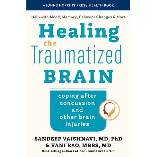 Paperback book cover: teal 'Healing the Traumatized Brain' with concussion coping subtitle